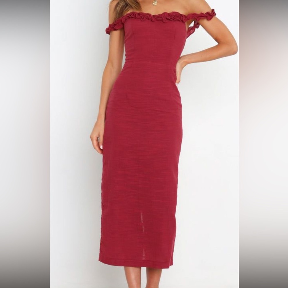 Women’s petal and pup red midi dress size 4